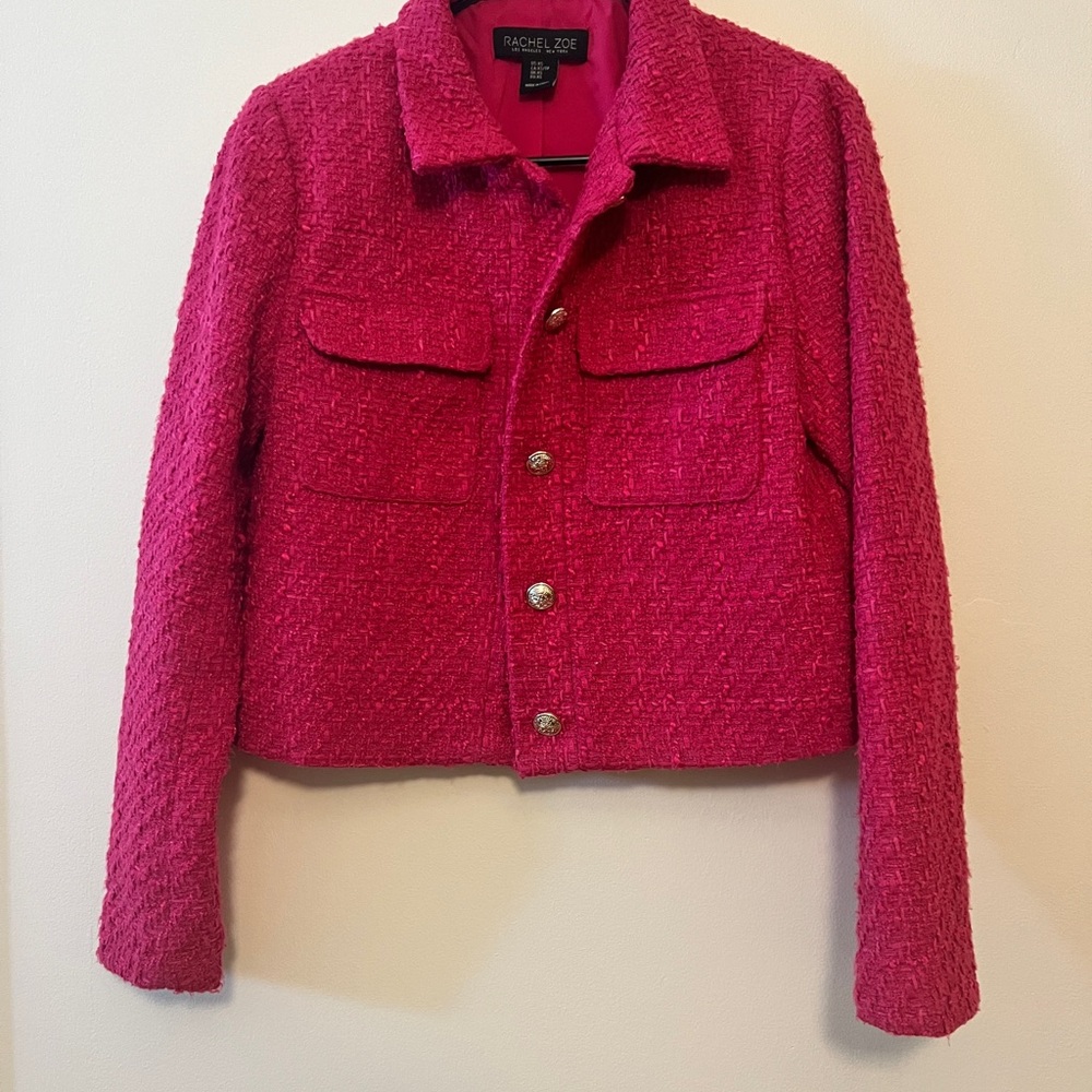 Rachel Zoe Women's Fuchsia Tweed Blazer